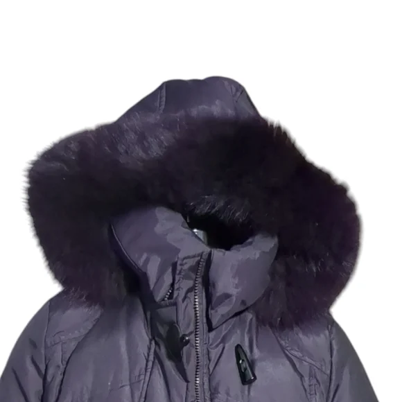 Laura Purple Puffer Jacket with Faux Fur Hood Size SP - Picture 9 of 16